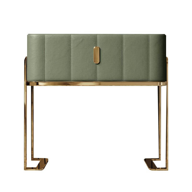 Modern Faux Leather Drawer Storage With Stone Top