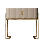 Modern Faux Leather Drawer Storage With Stone Top