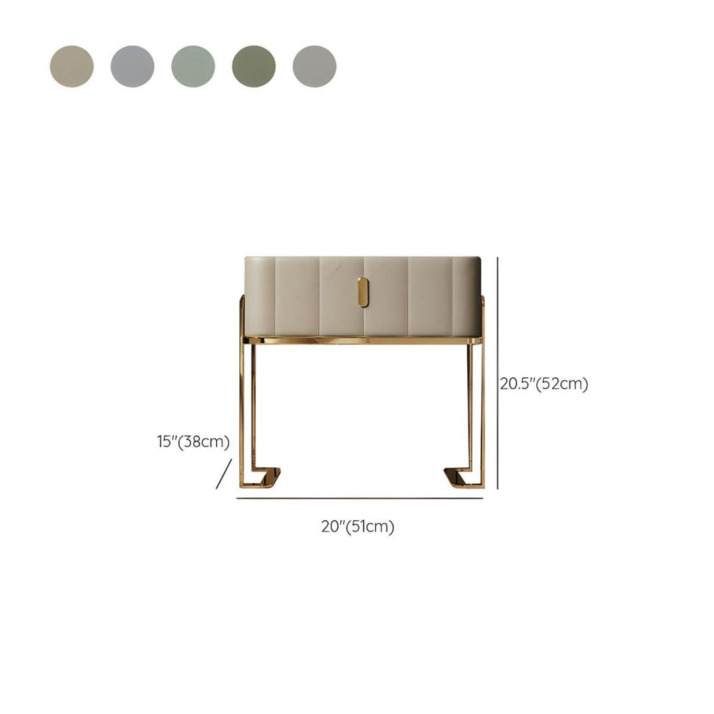 Modern Faux Leather Drawer Storage With Stone Top Dimensions