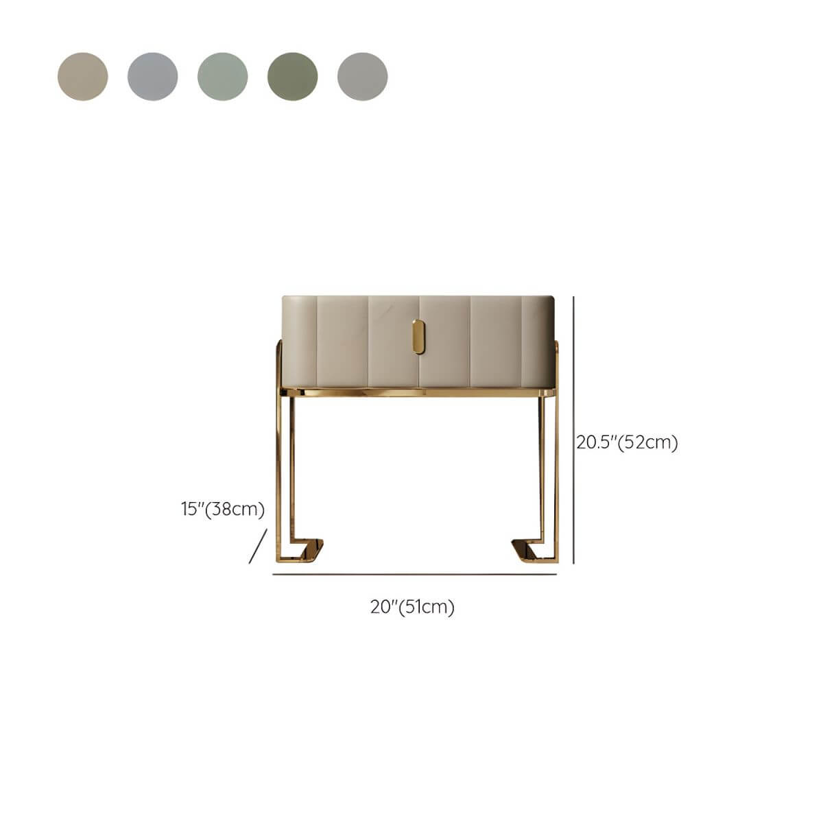 Modern Faux Leather Drawer Storage With Stone Top Dimensions