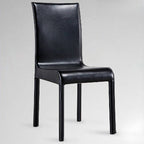 Modern Faux Leather Side Chair with Metal Legs – Black & White