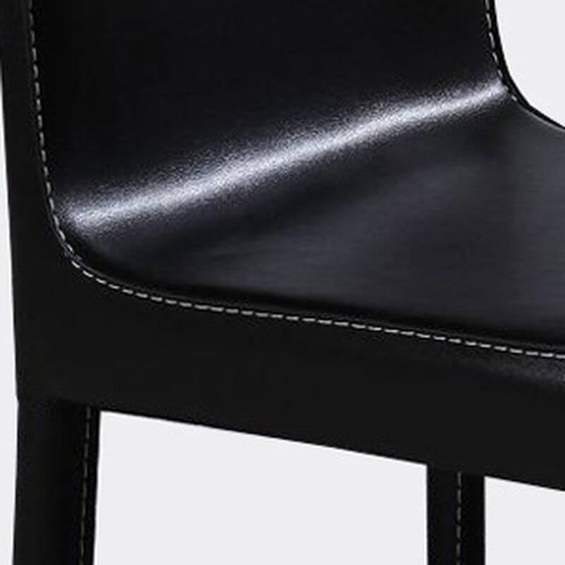 Modern Faux Leather Side Chair with Metal Legs – Black & White