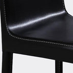Modern Faux Leather Side Chair with Metal Legs – Black & White