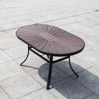 Modern Fire-Retardant Wood Coffee Table with Aluminum Base