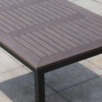 Modern Fire-Retardant Wood Coffee Table with Aluminum Base