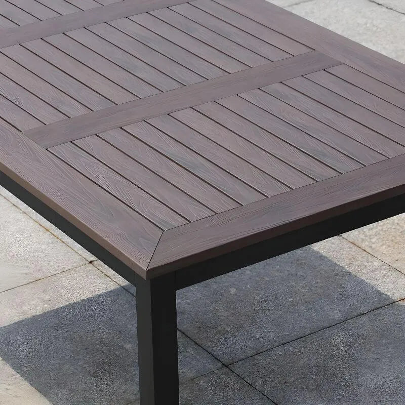 Modern Fire-Retardant Wood Coffee Table with Aluminum Base