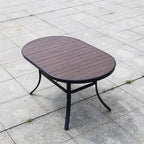 Modern Fire-Retardant Wood Coffee Table with Aluminum Base