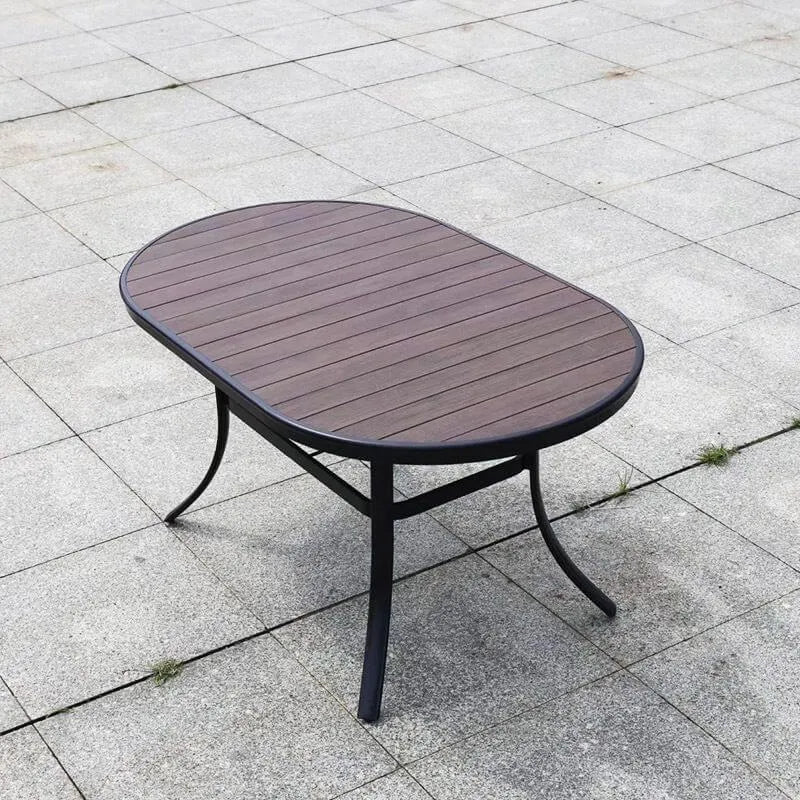 Modern Fire-Retardant Wood Coffee Table with Aluminum Base