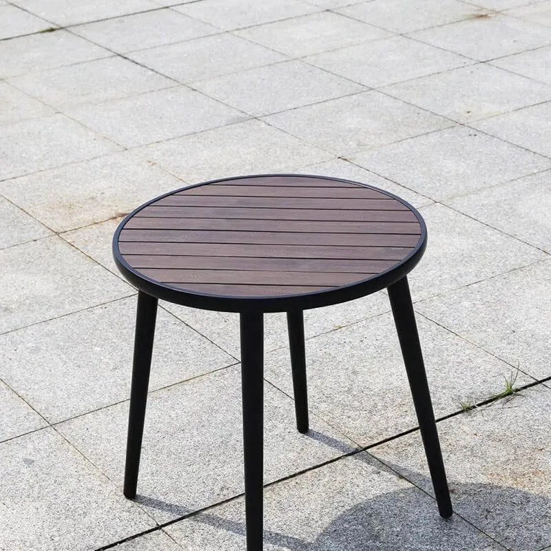 Modern Fire-Retardant Wood Coffee Table with Aluminum Base