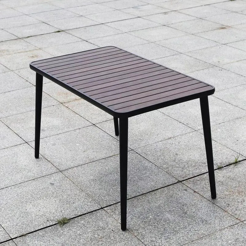 Modern Fire-Retardant Wood Coffee Table with Aluminum Base