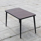 Modern Fire-Retardant Wood Coffee Table with Aluminum Base