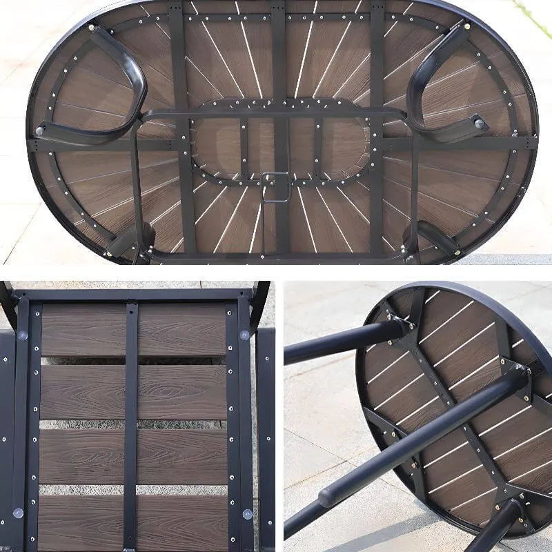 Modern Fire-Retardant Wood Coffee Table with Aluminum Base