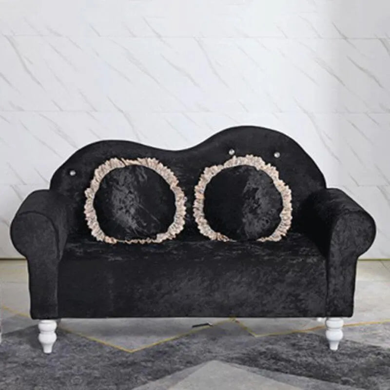 Modern Flannel Loveseat with Rolled Arms and Button-Tufted Back