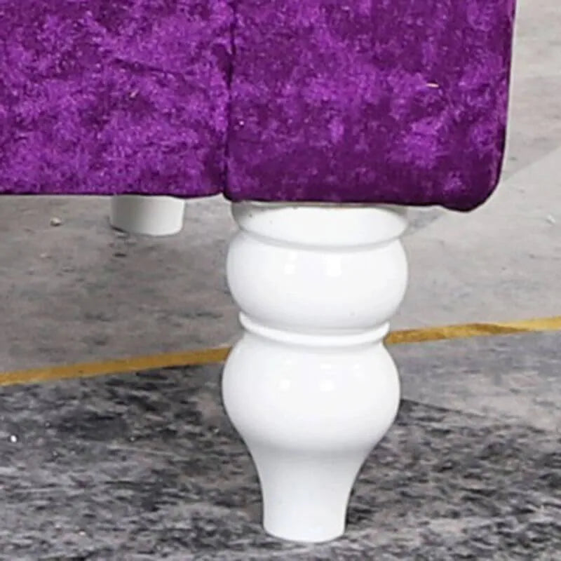 Modern Flannel Loveseat with Rolled Arms and Button-Tufted Back