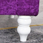 Modern Flannel Loveseat with Rolled Arms and Button-Tufted Back