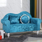 Modern Flannel Loveseat with Rolled Arms and Button-Tufted Back