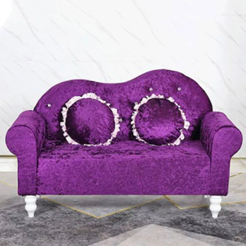 Modern Flannel Loveseat with Rolled Arms and Button-Tufted Back