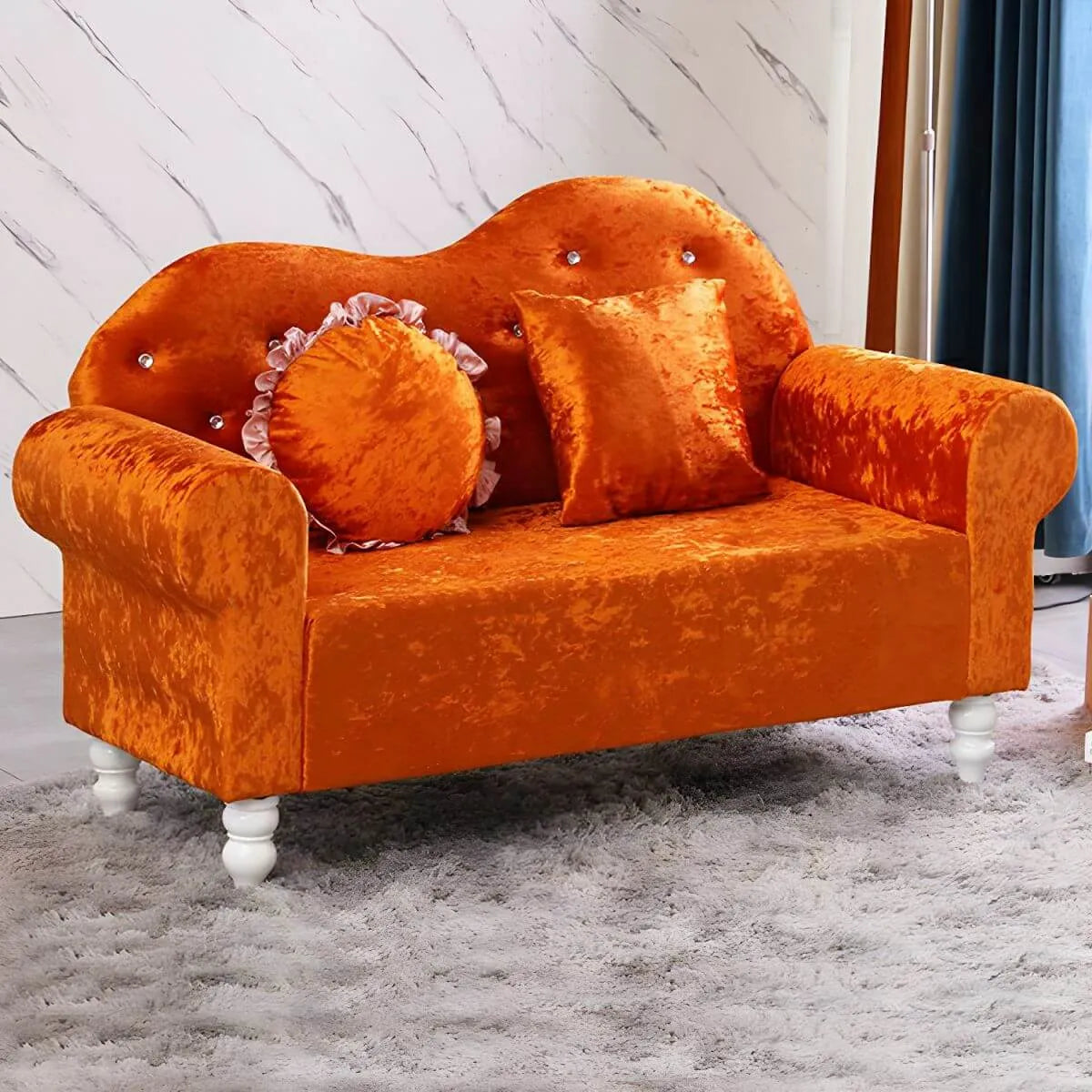 Modern Flannel Loveseat with Rolled Arms and Button-Tufted Back Main Product Image Hauptbild