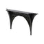 Modern Floating Lucite Console Table in Glossy Black with Curved Twin Supports