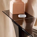 Modern Floating Lucite Console Table in Glossy Black with Curved Twin Supports