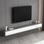 Modern Floating Rubber Wood TV Stand with Hidden Storage & Cable Management