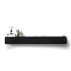 Modern Floating Rubber Wood TV Stand with Hidden Storage & Cable Management