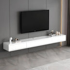 Modern Floating Rubber Wood TV Stand with Hidden Storage & Cable Management