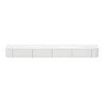 Modern Floating TV Stand in White or Grey Rubberwood with Cable Management