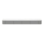 Modern Floating TV Stand in White or Grey Rubberwood with Cable Management