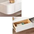 Modern Floating TV Stand in White or Grey Rubberwood with Cable Management