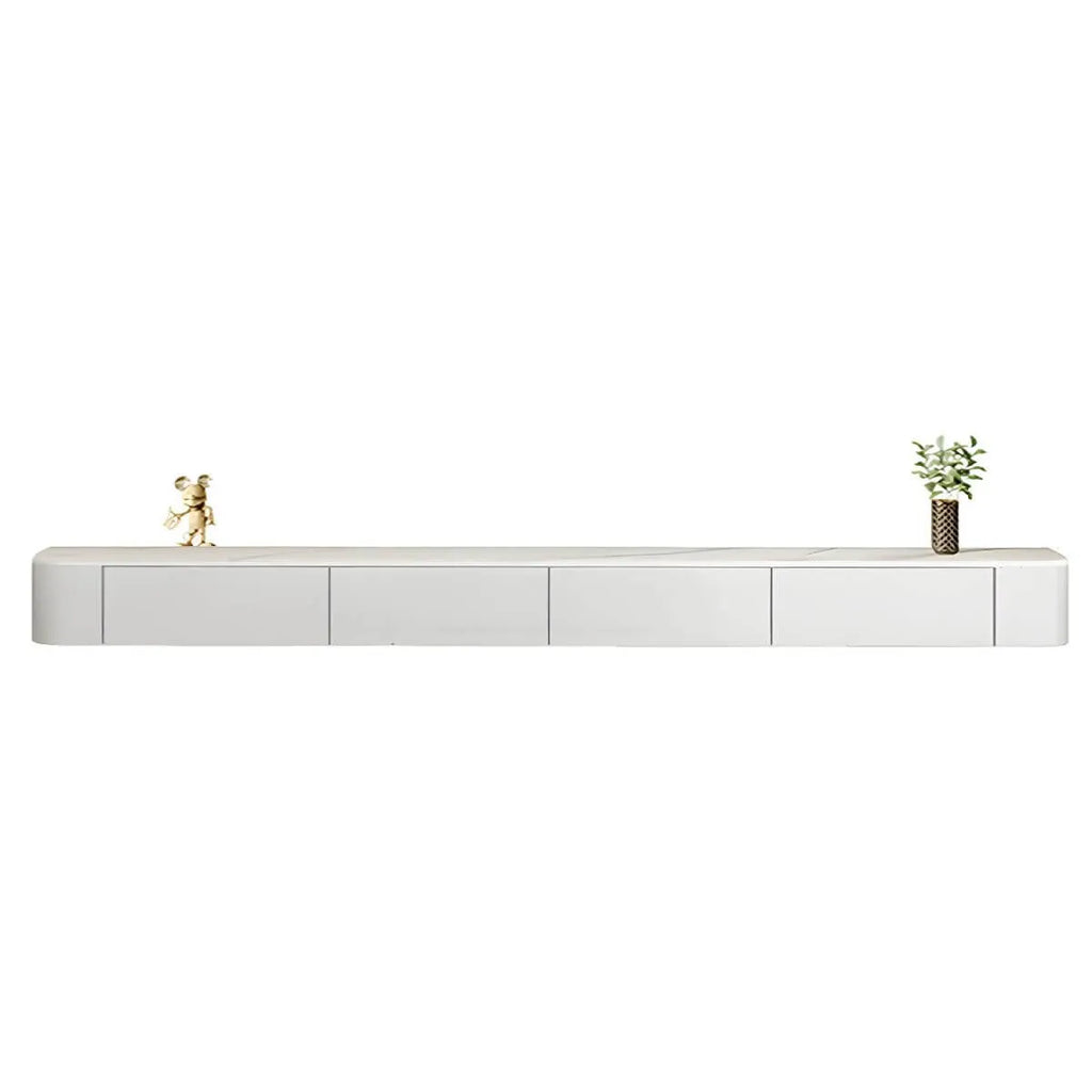 Modern Floating TV Stand in White or Grey with Cable Management