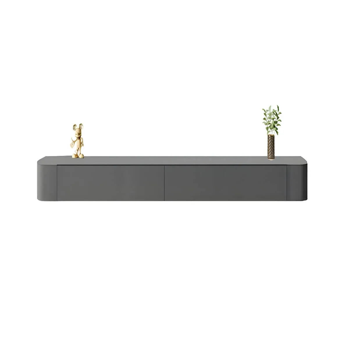 Modern Floating TV Stand in White or Grey with Cable Management