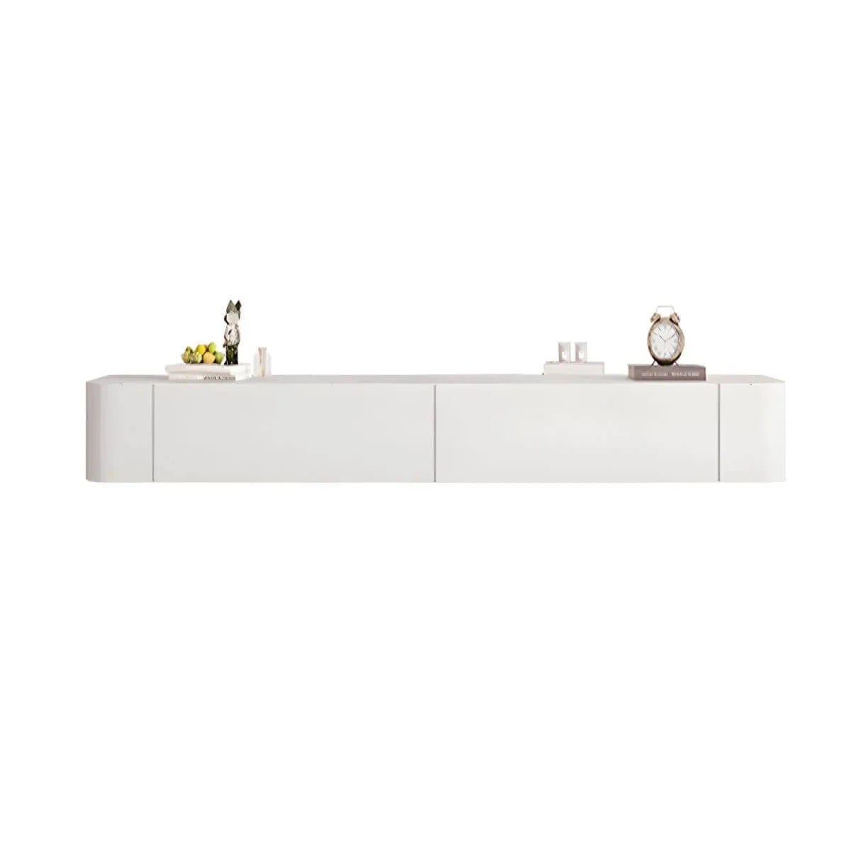 Modern Floating TV Stand in White or Grey with Cable Management