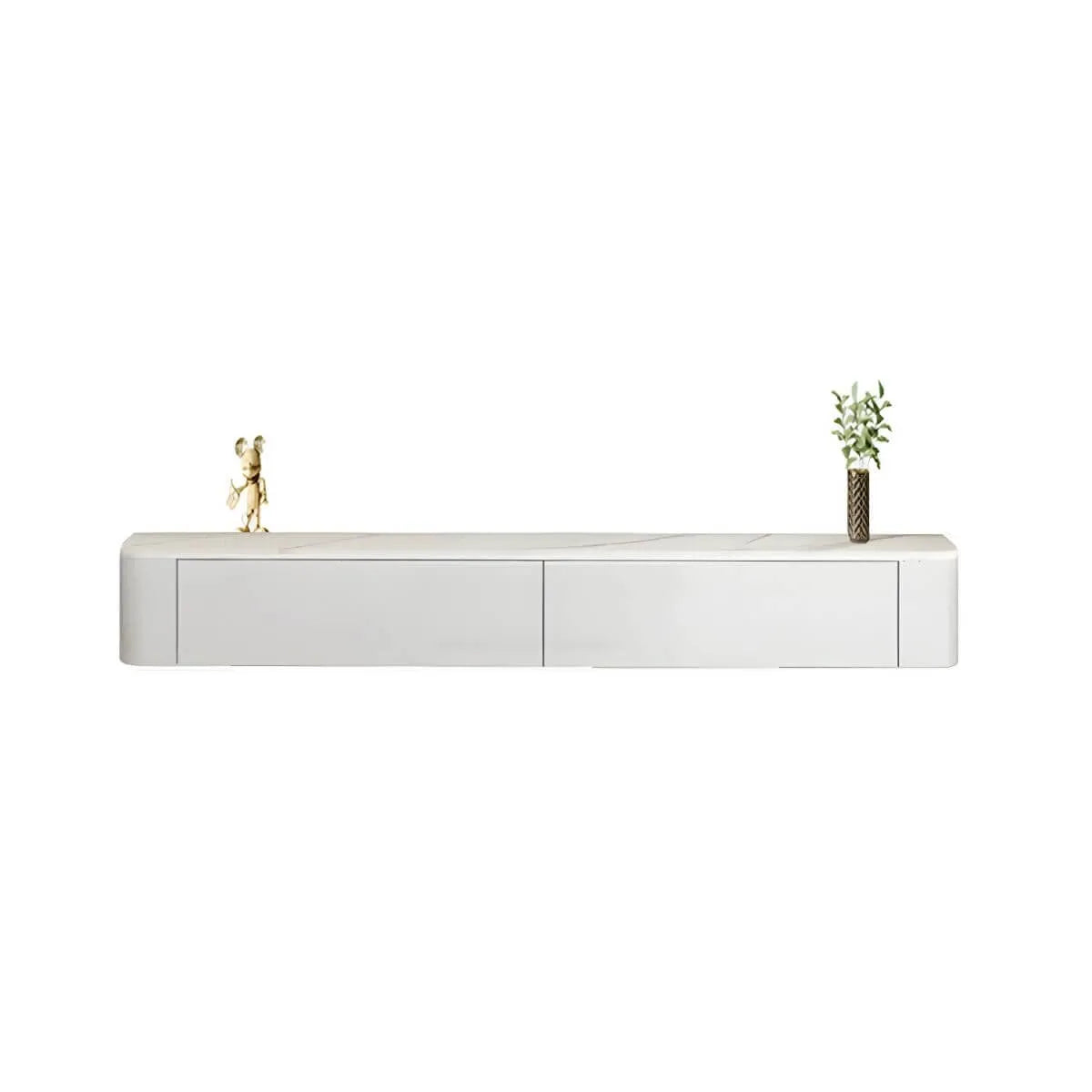 Modern Floating TV Stand in White or Grey with Cable Management