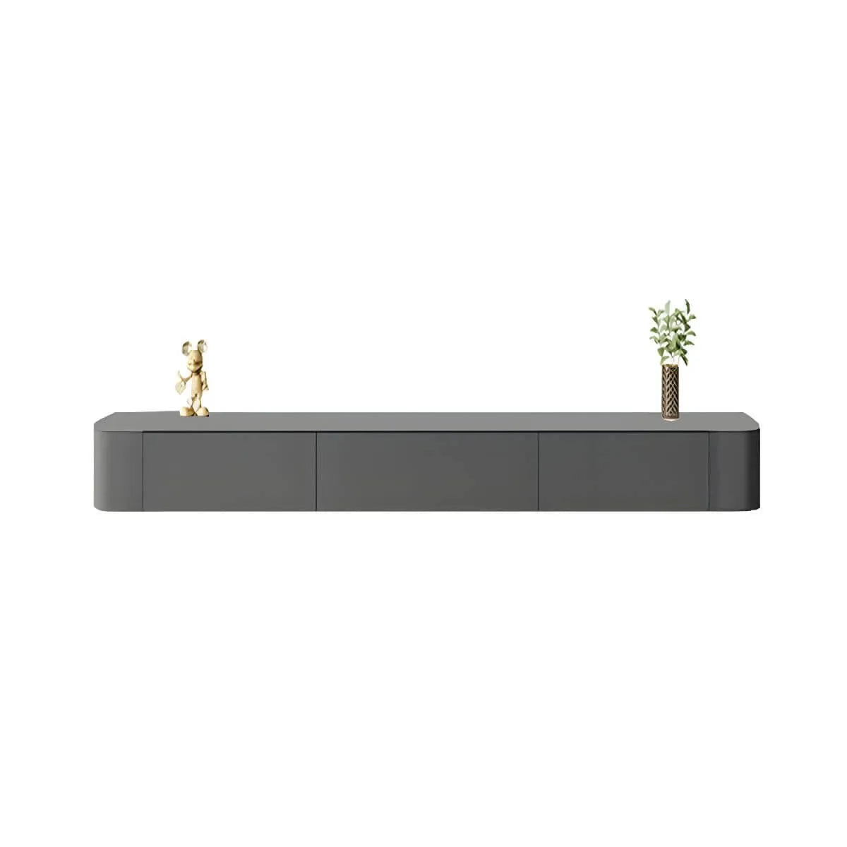 Modern Floating TV Stand in White or Grey with Cable Management