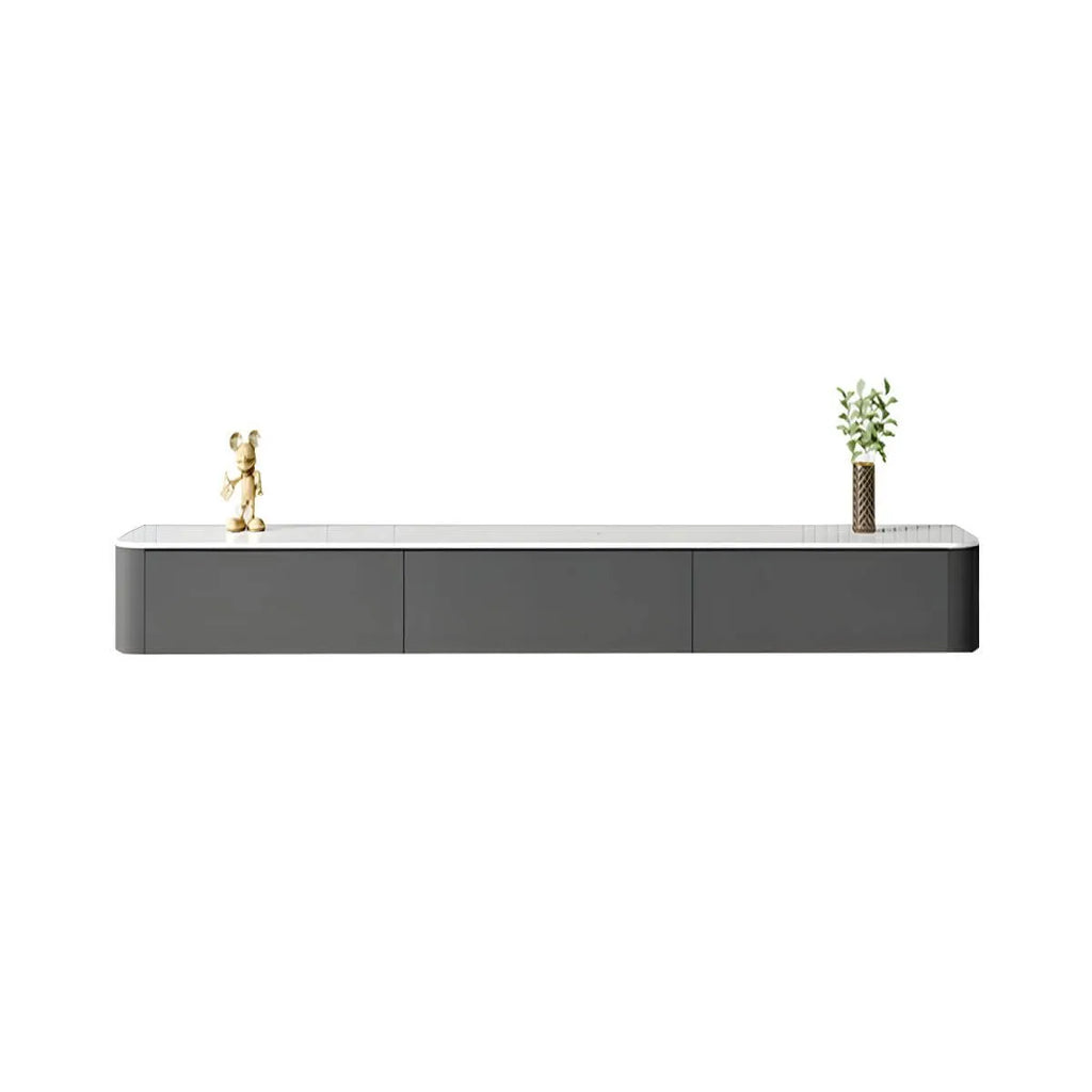 Modern Floating TV Stand in White or Grey with Cable Management
