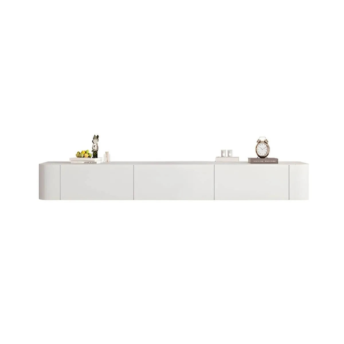 Modern Floating TV Stand in White or Grey with Cable Management