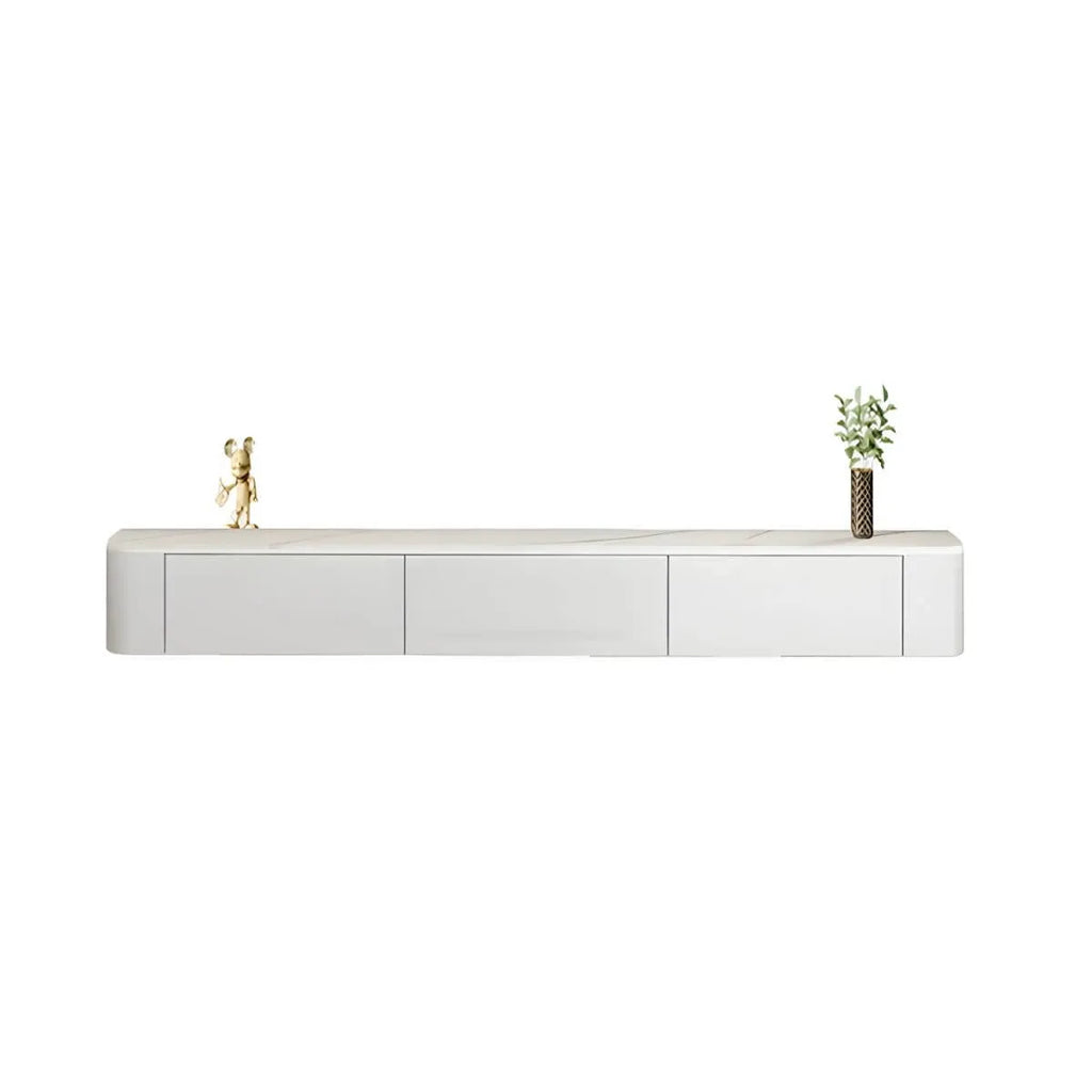 Modern Floating TV Stand in White or Grey with Cable Management