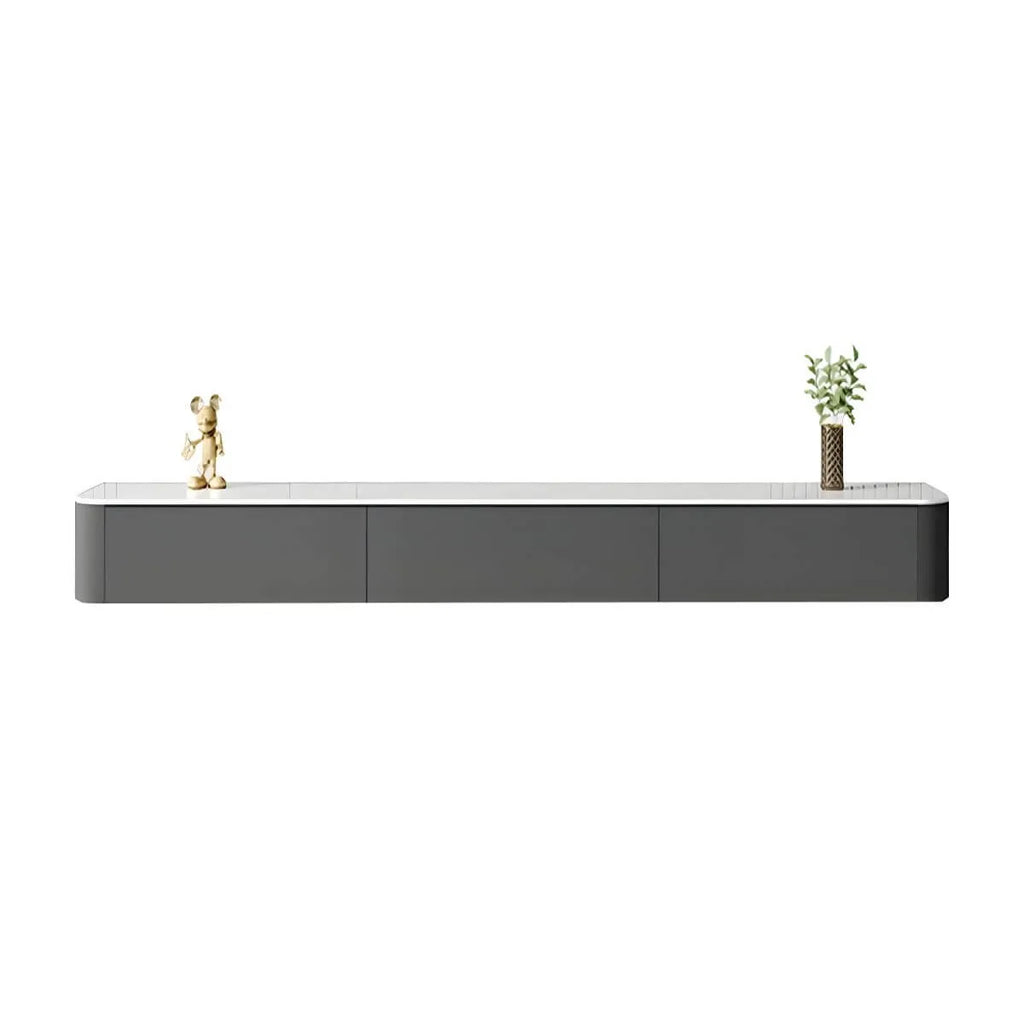 Modern Floating TV Stand in White or Grey with Cable Management