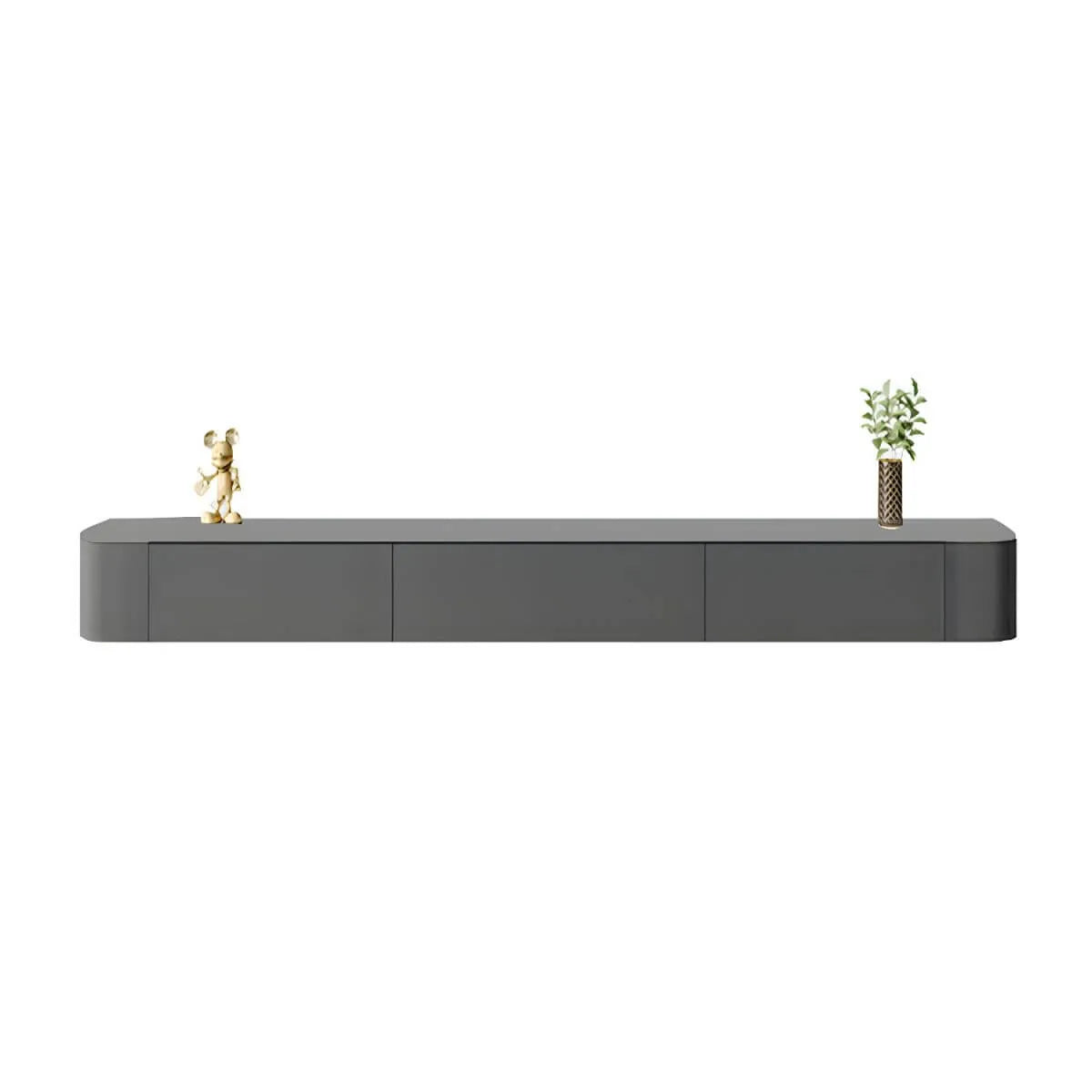 Modern Floating TV Stand in White or Grey with Cable Management