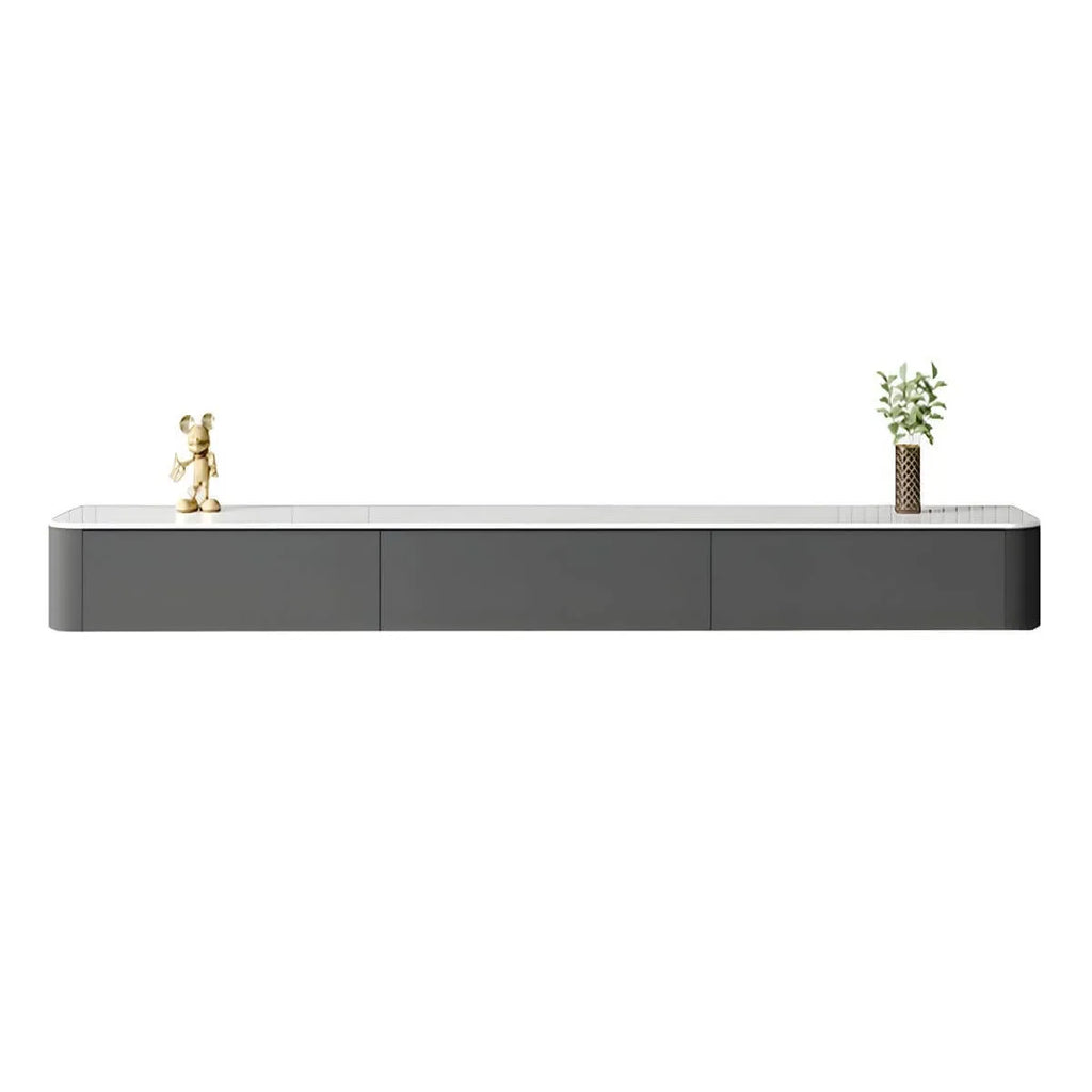 Modern Floating TV Stand in White or Grey with Cable Management