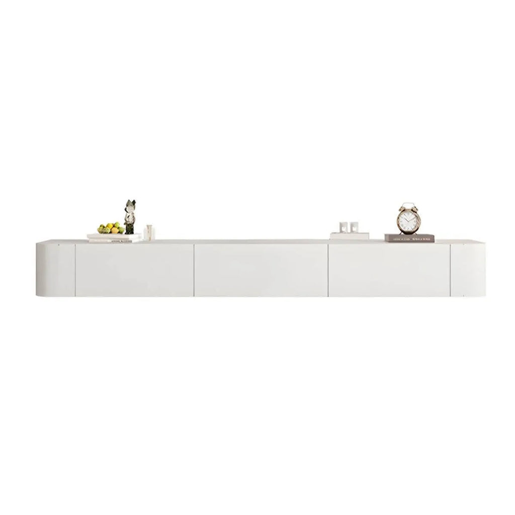Modern Floating TV Stand in White or Grey with Cable Management