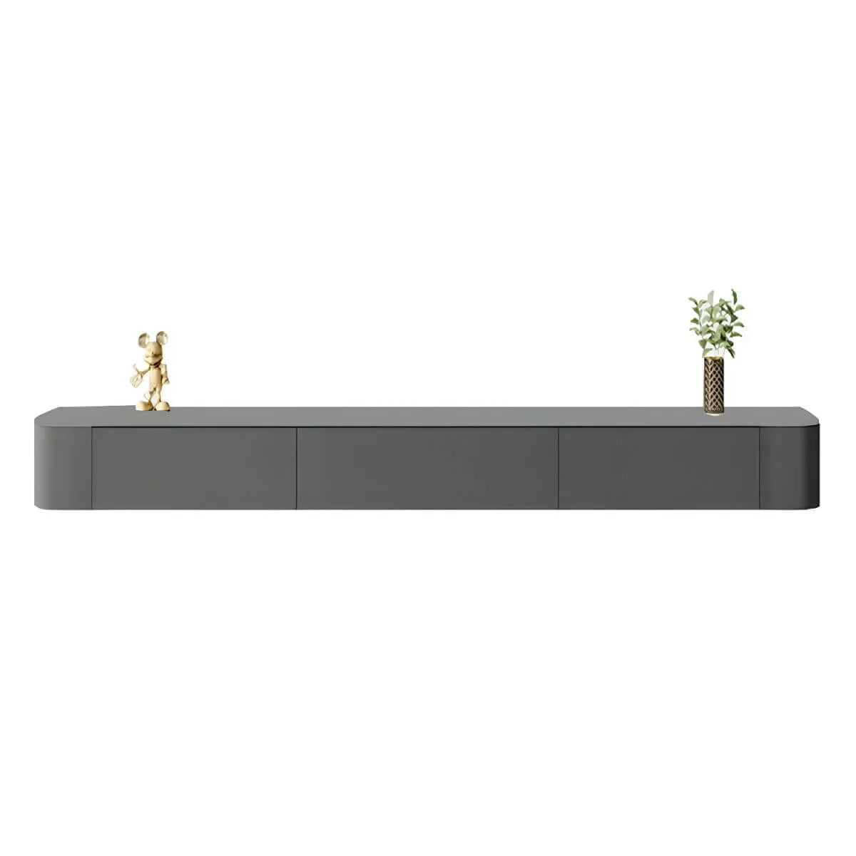 Modern Floating TV Stand in White or Grey with Cable Management
