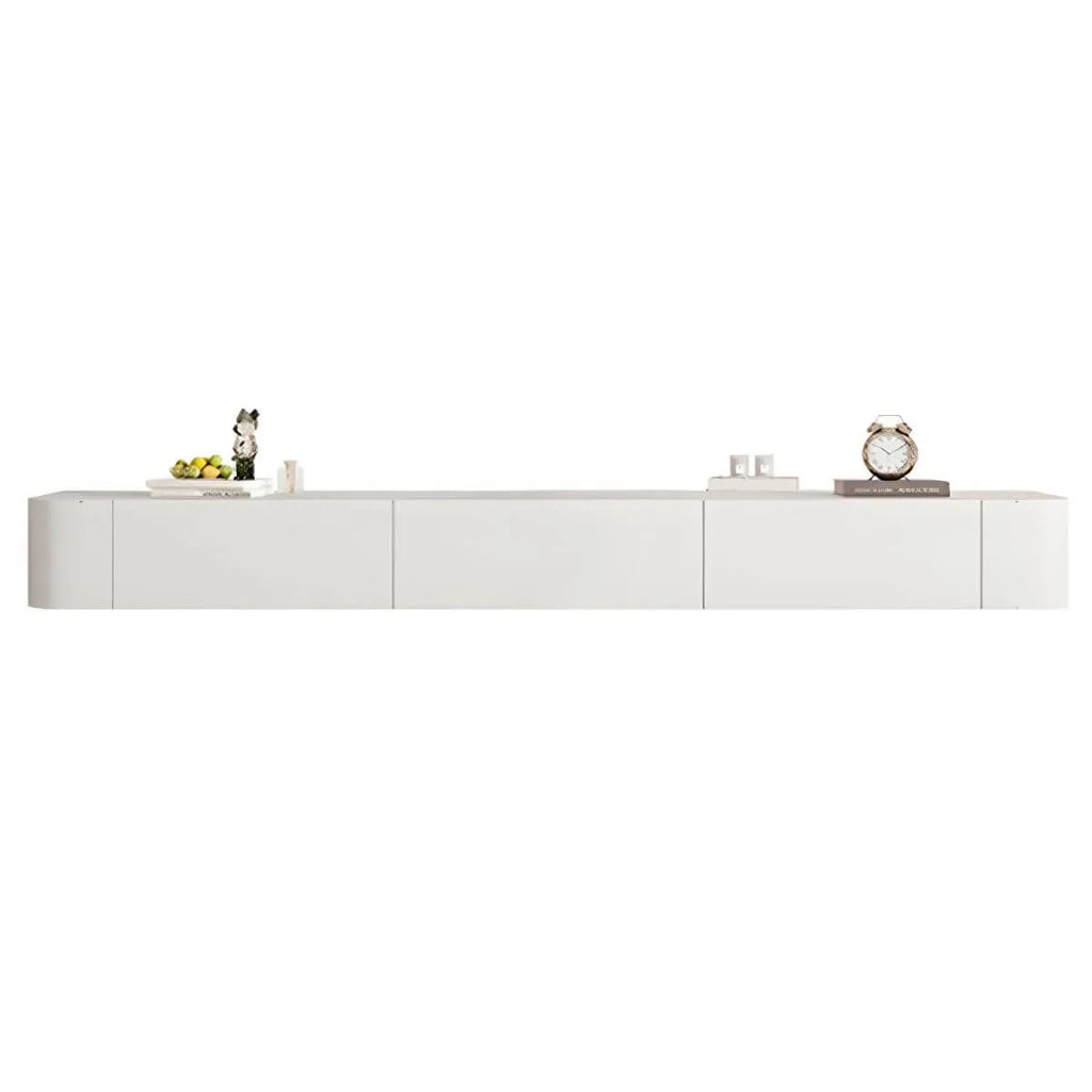 Modern Floating TV Stand in White or Grey with Cable Management