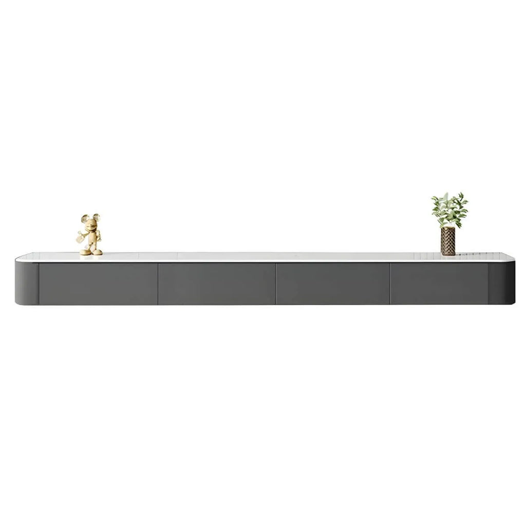 Modern Floating TV Stand in White or Grey with Cable Management