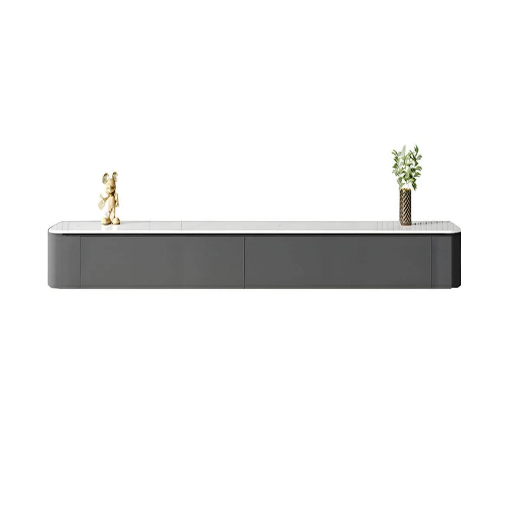Modern Floating TV Stand in White or Grey with Cable Management