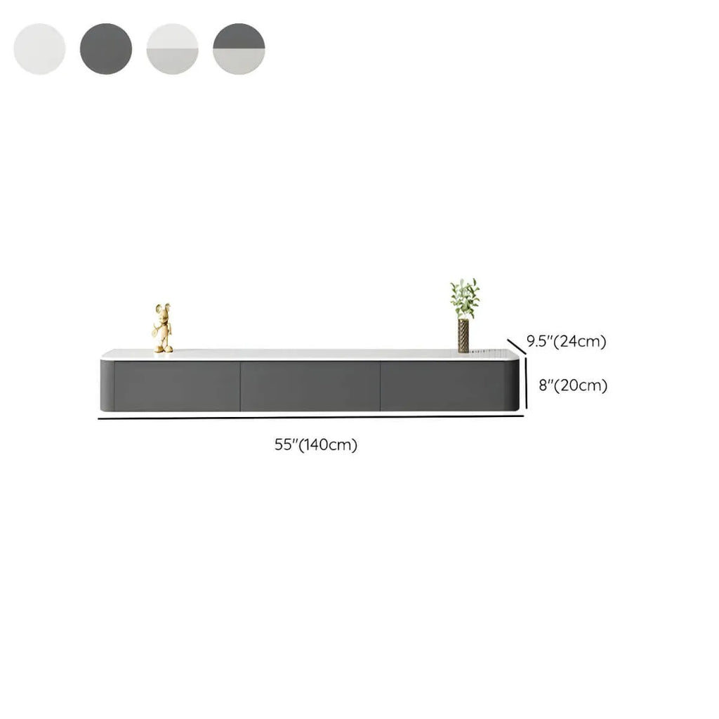 Modern Floating TV Stand in White or Grey with Cable Management Dimensions