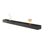 Modern Floating TV Stand with Drawers in Wood and Sintered Stone