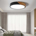 Modern Flush Mount Ceiling Light with Acrylic Diffuser and Wood Accent