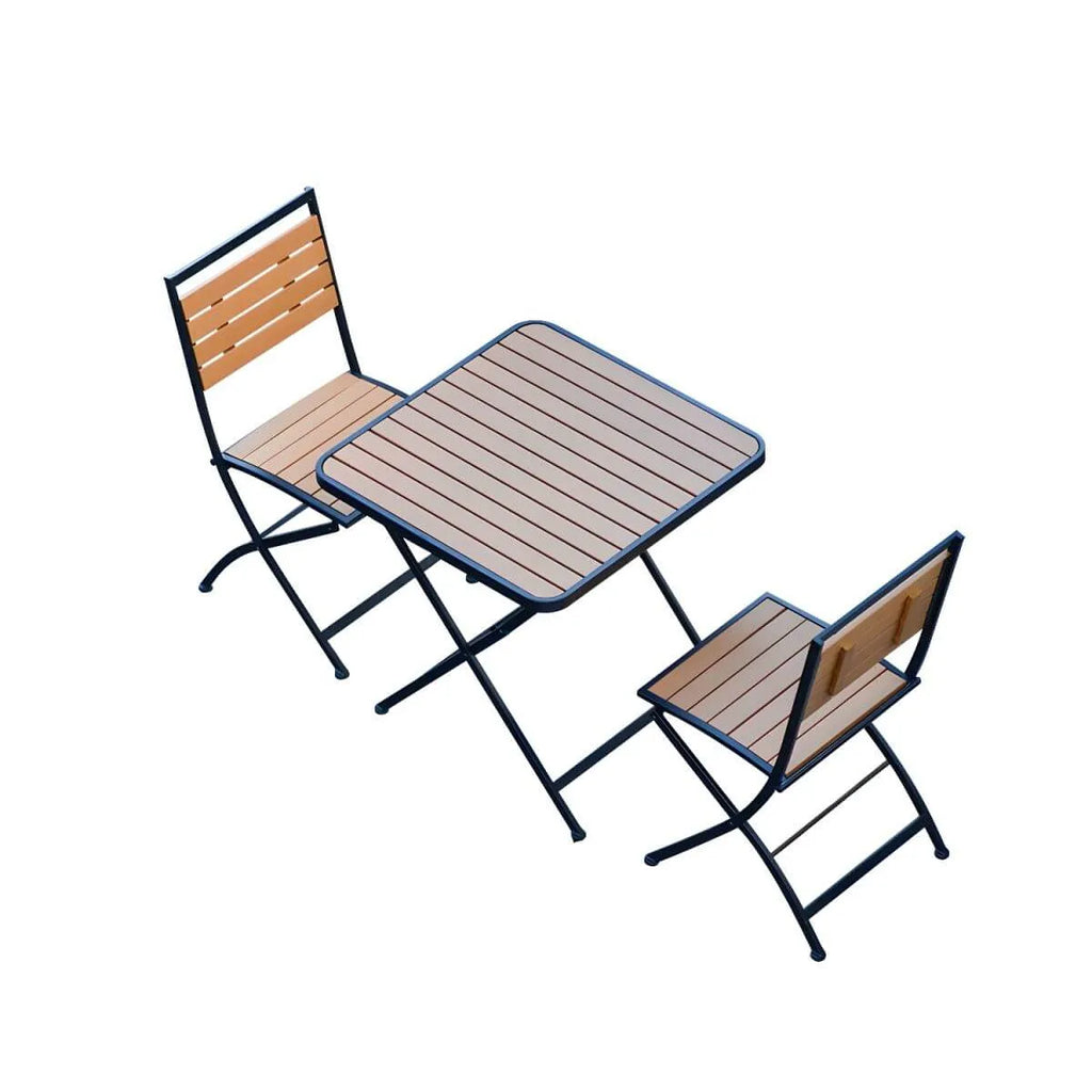 Modern Foldable Bistro Table – Wooden Top & Metal Frame